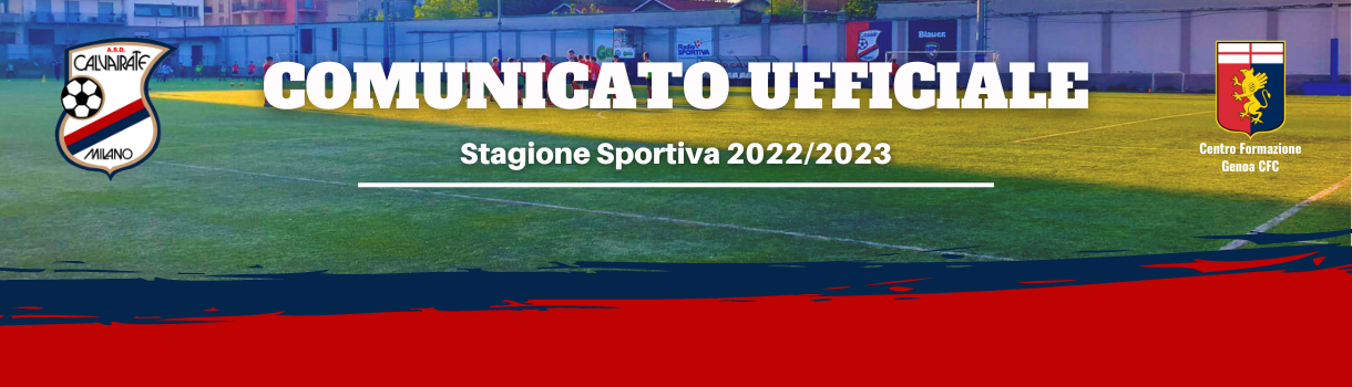 Comunicato Ufficiale Calvairate 22/23